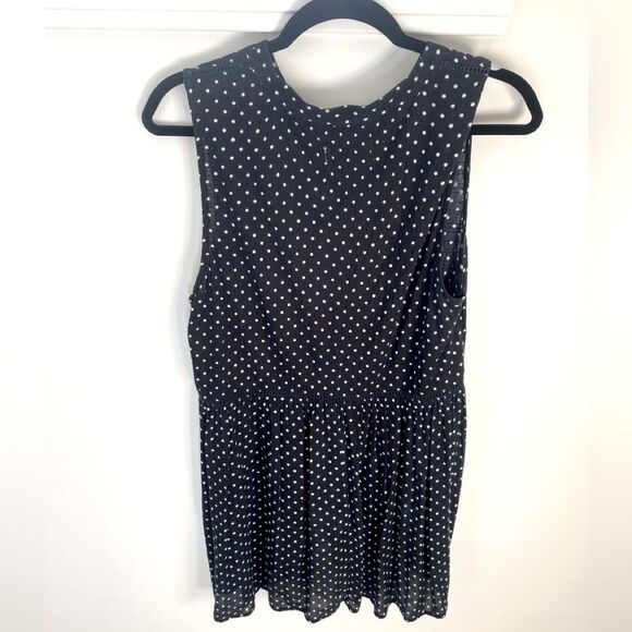 Anthropologie Nia Polka Dot Sleeveless Tunic Top Womens M Babydoll Blouse Preppy - Picture 7 of 7